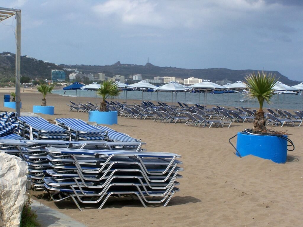 Faliraki Beach in Rhodes, Greece